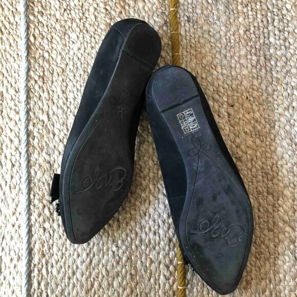 Enzo Angiolini Black Suede Pointed Toe Flats size 8 - Picture 3 of 6